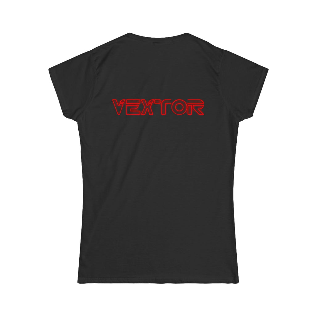 Vextor Tron Graphic Tee — Futuristic Neon Retro Women's T-Shirt