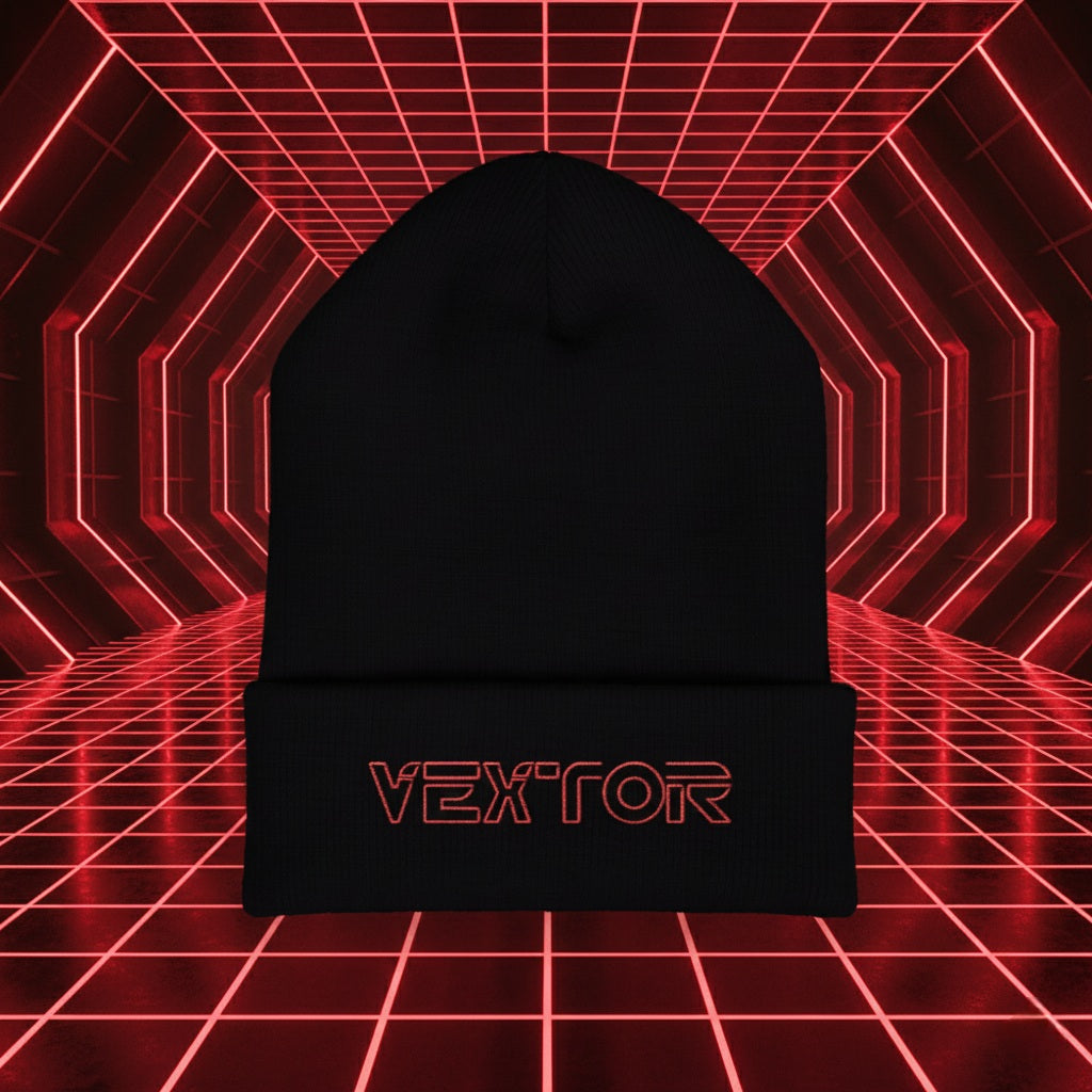 Tron-Inspired Vextor Embroidered Beanie