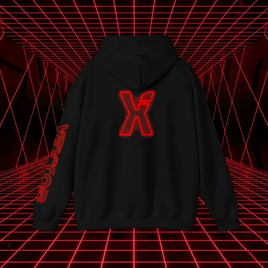 Tron-Inspired Vextor Hoodie — Retro Futuristic Tech Sweatshirt