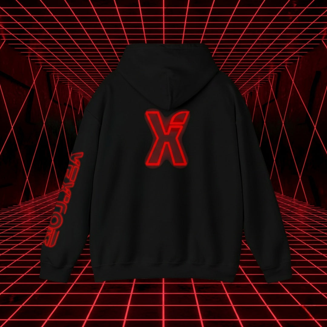 Tron-Inspired Vextor Hoodie — Retro Futuristic Tech Sweatshirt