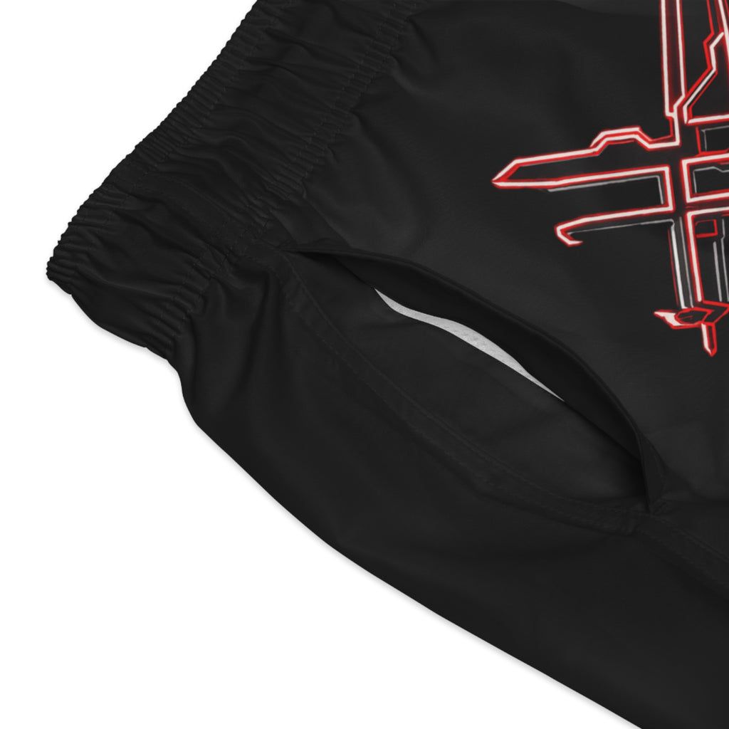 Vextor Tron Inspired Swim Trunks — Neon Retro Futuristic AOP